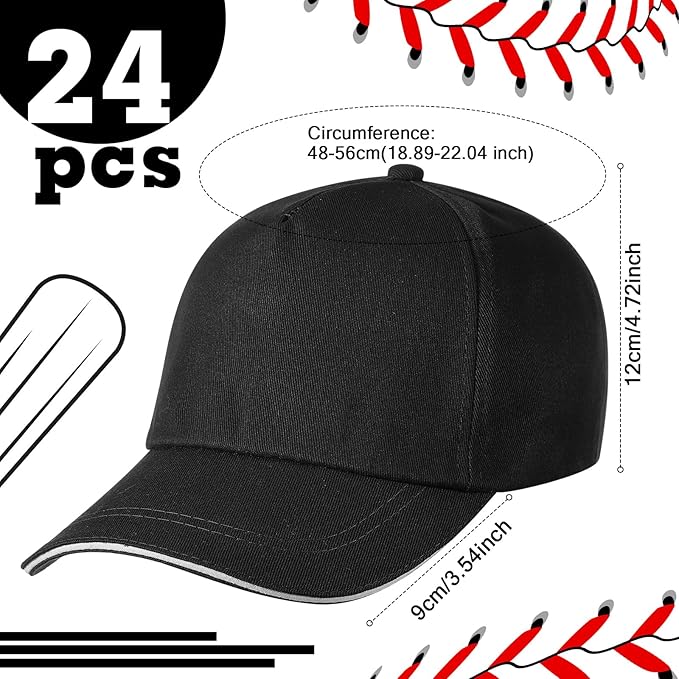 Shyyween Kids Baseball Caps Youth Adjustable Plain Baseball Hats Cotton Blank Hats Bulk for Girls Boys Sport Team