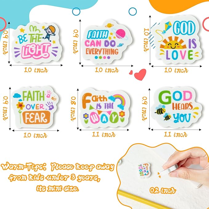 60Pcs Christian Inspirational Mini Eraser Back to School Inspirational Faith - Image 3