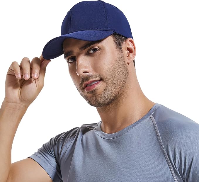6 Panel Stretch Full Closed Baseball Caps Men's Blank Fitted Cap Curved Brim Elastic Closed Back Hat Q2426