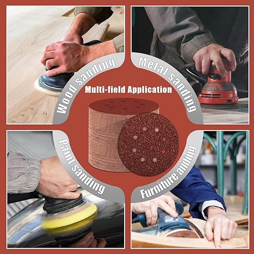 150 PCS 5 Inch Sanding Discs Hook and Loop Sandpaper - Image 6