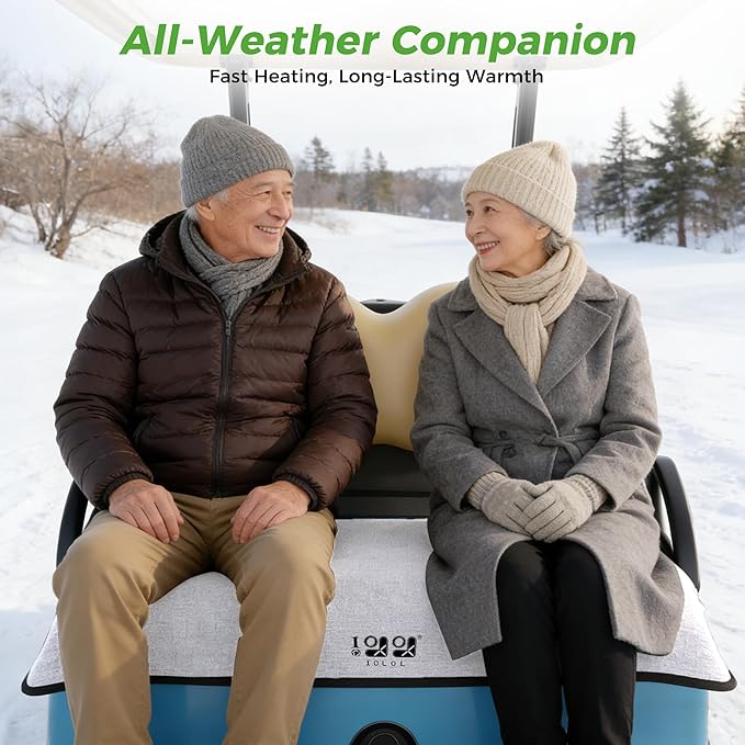 10L0L Universal Golf Cart Seat Covers/Seat Blanket for EZGO TXT/RXV & Club Car DS/Precedent, Breathable Seat Towel/Seat Cushions with Non-Slip Backing, All-Season Comfort (Not for Yamaha)