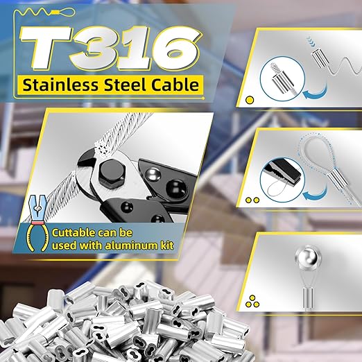 316 Stainless Steel Cable, 200FT 1/32IN Wire Rope - Image 4