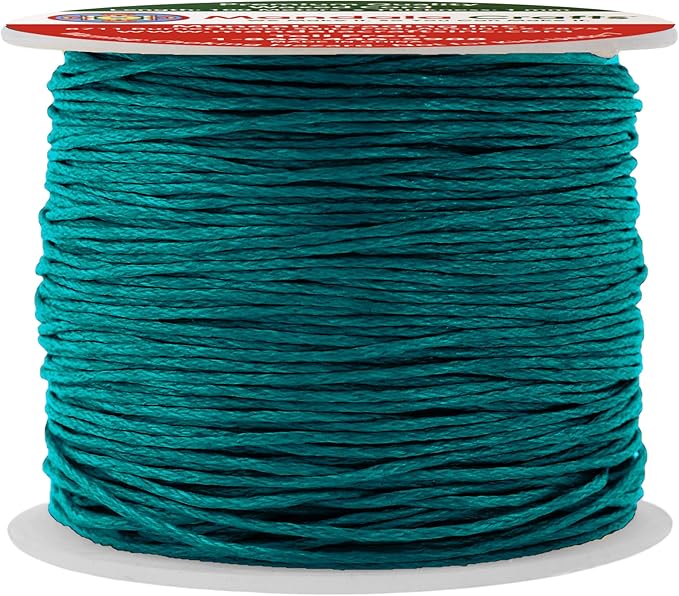Mandala Crafts 1mm 109 Yards Teal Cotton Waxed Cord by MandalaCrafts