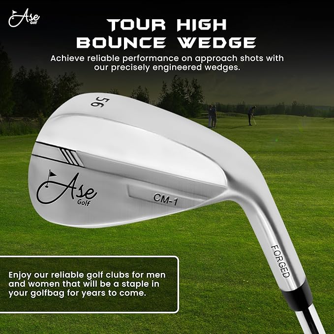 Premium CM-1 Golf Wedge Set or Individual Golf Wedges - Full Face Grooves + Milled Face Wedges, Singles or Set for Men Lob, Gap, Sand Wedged 50/52/54/56/58/60 Degree Clubs