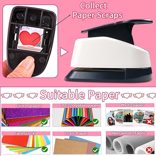 Heart Hole Puncher for Crafts, Heart Paper Cutter, Hearts Paper Punch, Hearts - Image 3