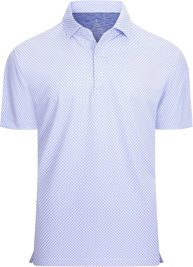 Damipow Premium Golf Shirts for Men Dry Fit Performance Polo Short Sleeve Collared Shirt