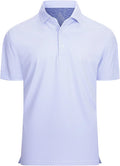 Damipow Premium Golf Shirts for Men Dry Fit Performance Polo Short Sleeve Collared Shirt