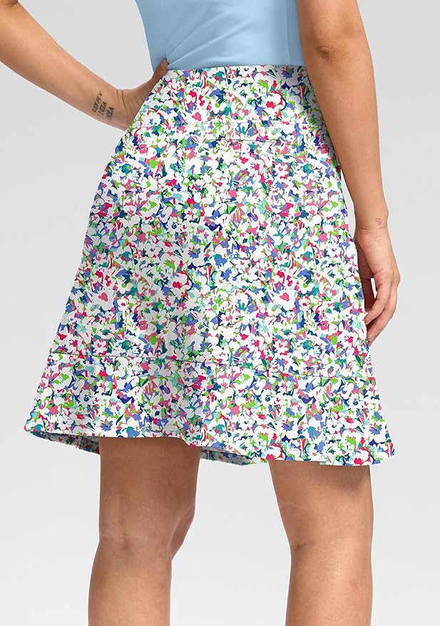 Viodia 20" Knee Length Skorts Skirts for Women with Pockets High Waisted Athletic Tennis Golf Skort for Casual Summer