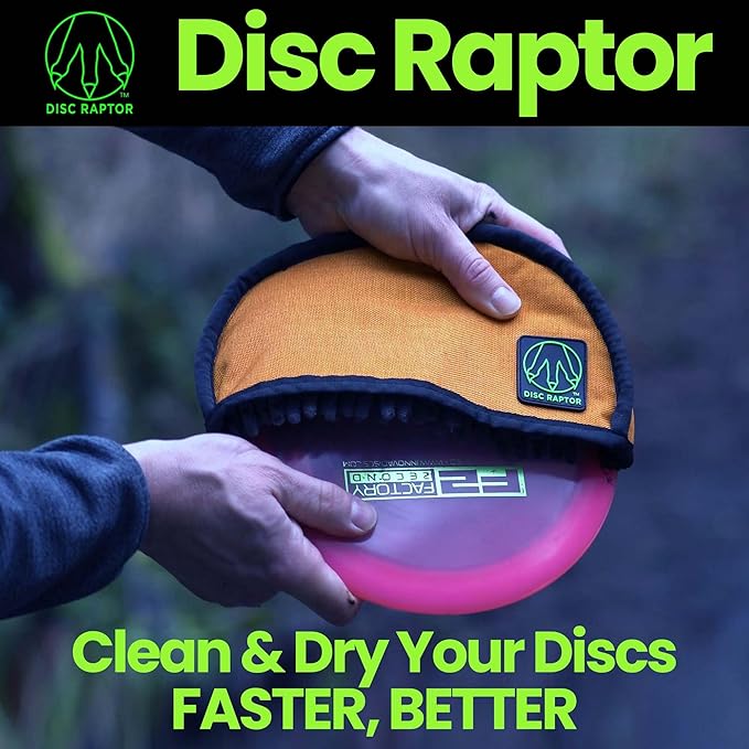 The Original Disc Golf Cleaning Tool with Microfiber & Turf | Flying Disc Golf Towel Accessories & Equipment | Patented Design (Ruby-Gray)