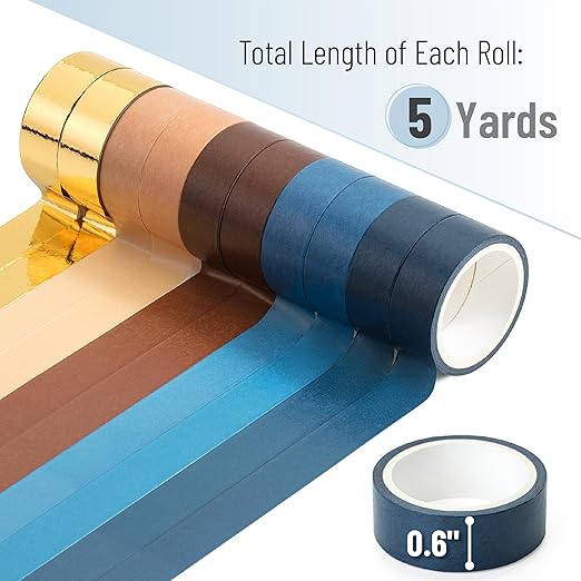 Mr. Pen- Washi Tape Set, 10 Rolls, Terra Nova Palette, Decorative Tape - Image 4