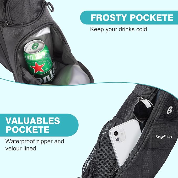 Sunday Golf Bag with Strap & Stand, Lightweight Golf Stand Bags with Two-Way Divider/Cooler Pocket, Golf Club Bags Holds 5-6 Clubs for Driving Range, Par 3 and Standard Courses