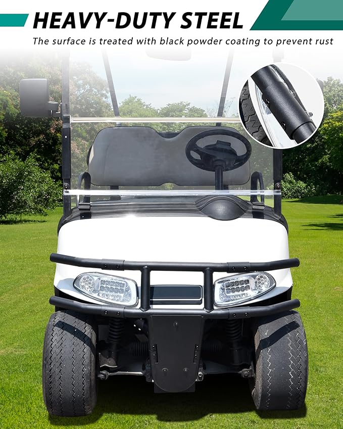 Front Brush Guard for E-Z-GO RXV, Heavy Duty Combined Front Bumper Protector Steel Brushguard for EZGO RXV Golf Cart 2008-2015 Accessories