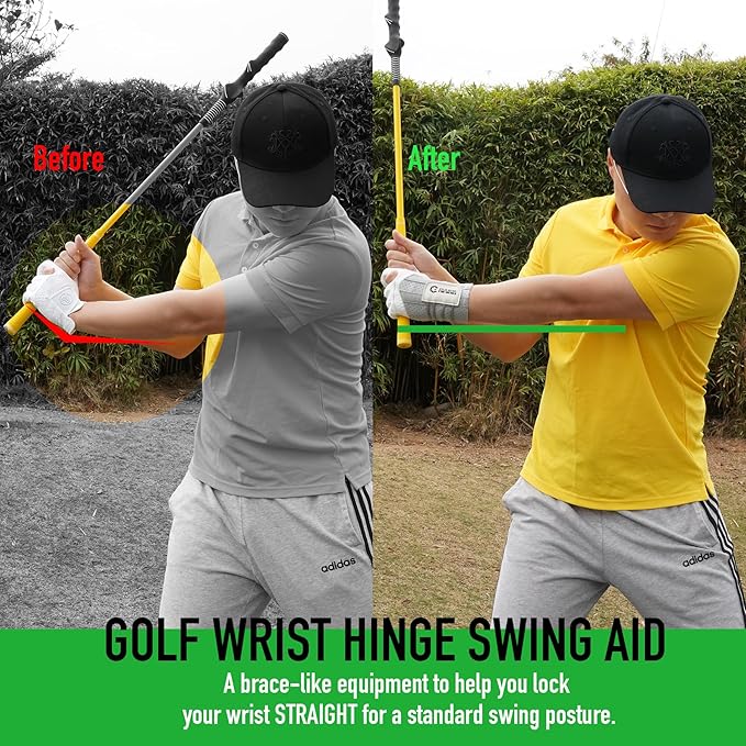 GAIARENA Golf Wrist Training Aid Wrist Hinge Trainer Brace, Effective Golf Swing Training Equipment to Correct Wrist Angle Swing Posture & Develop Muscle Memory for Beginner Golfers【Patent Pending】