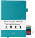 Wordsworth & Black A5 Mixed Media Journal 96 Mix Pages, Hardcover Leather by WordsworthBlack