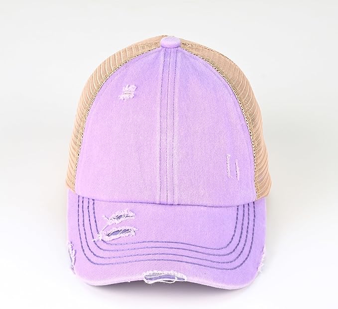 C.C Ponycap Messy High Bun Ponytail Adjustable Glitter Mesh Trucker Baseball Cap