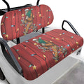 Bulopur Christmas Sasquatch Golf Cart Towel Seat Covers 2 Pack Non-Slip Breathable Golf Car Cushion Cover for Club Car Ezgo Universal Golfcart Accessory for Women Girly Golfer Gifts