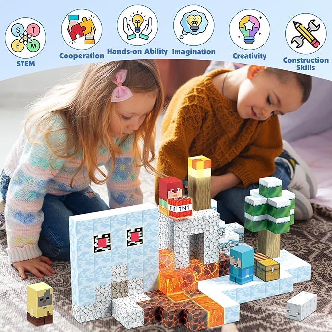 200PCS Magnetic Building Blocks, Magnetic Blocks Building STEM Construction Toys - Image 4