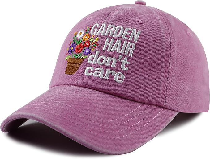 Garden Hair Don't Care Hat for Women, Adjustable Cotton Gardener Gifts Baseball Cap