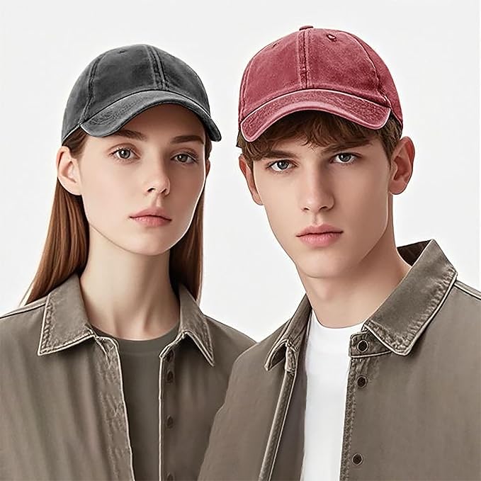 3 Pack Men Womens Baseball Cap Plain Retro Adjustable Baseball Cap Washed Cotton Dad Hats