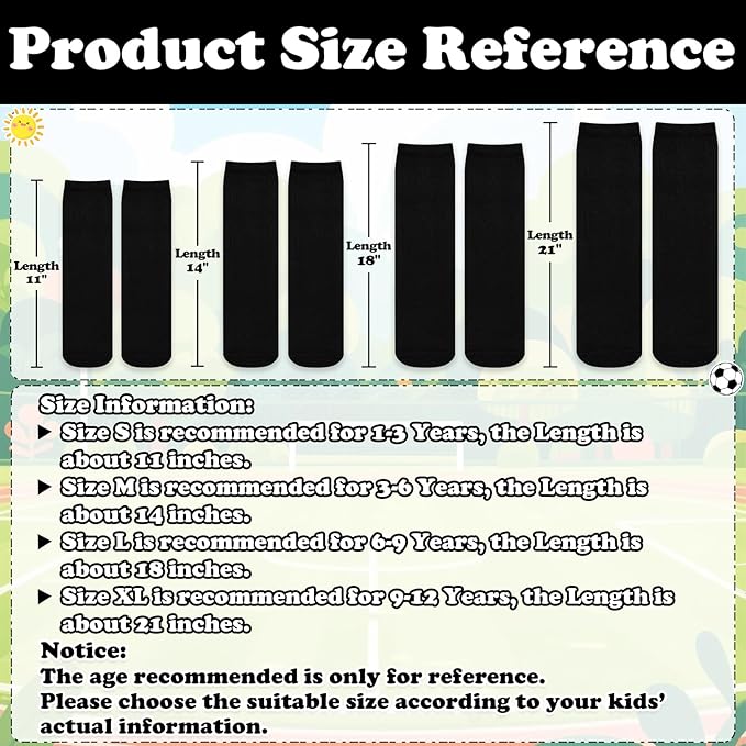 Sarfel Kids Soccer Socks Toddler Soccer Socks Girls Boys Soccer Socks Kids Tube Socks with Stripes Toddler Knee High Socks