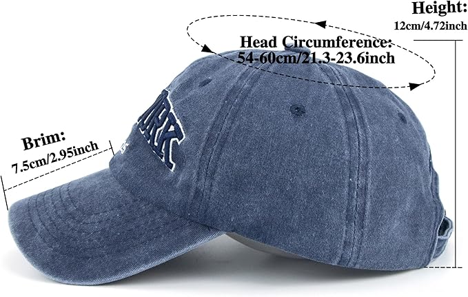 Baseball Hat New-York Distressed-Adjustable-Strapback - Washed Twill Dad Hat Unisex