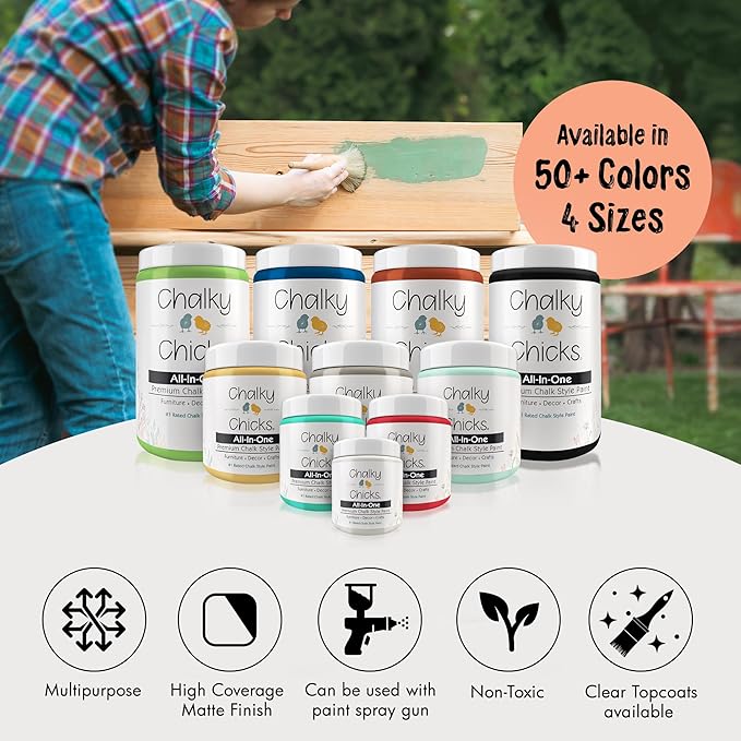 Chalky Chicks 8 Fl Oz Matte Gingers Blush Pink Chalk Paint - Image 4