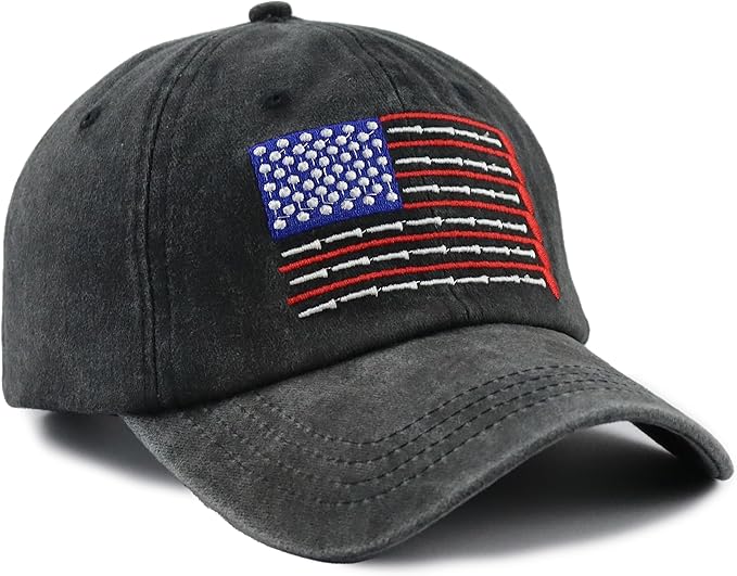 American Golf USA Flag Hat for Men Women, Vintage Adjustable Cotton Golfing Baseball Cap