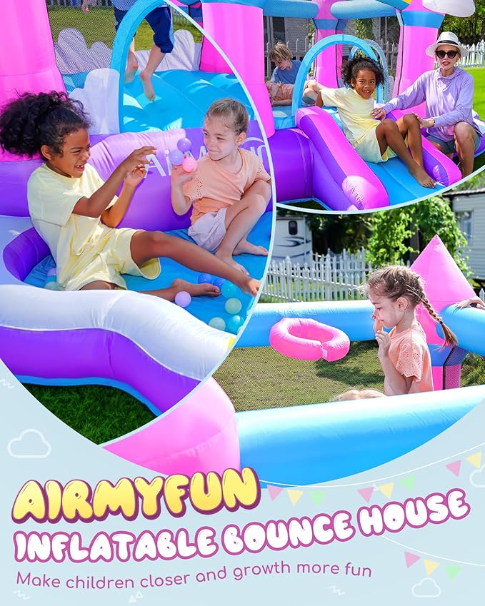 AirMyFun Pink Indoor/Outdoor Inflatable Bounce House - Image 5