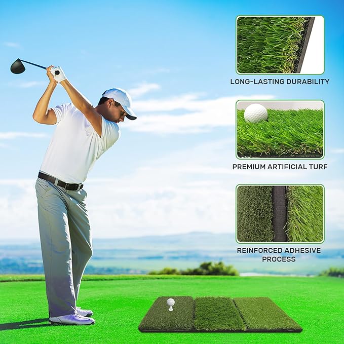 Golf Hitting Mat, Golf Training Mat for Swing Path Feedback Detection Batting,Extra Replaceable Golf Practice Mat, Golf Gifts for Men Women for Home Indoor Outdoor