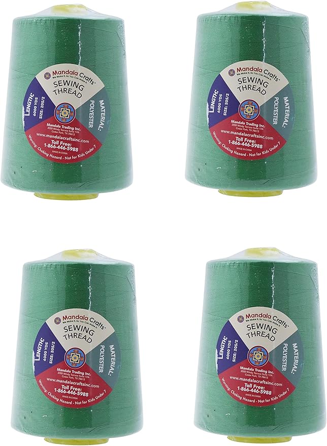 Mandala Crafts 4 Pack of Serger Threads Cones Spools - Image 3