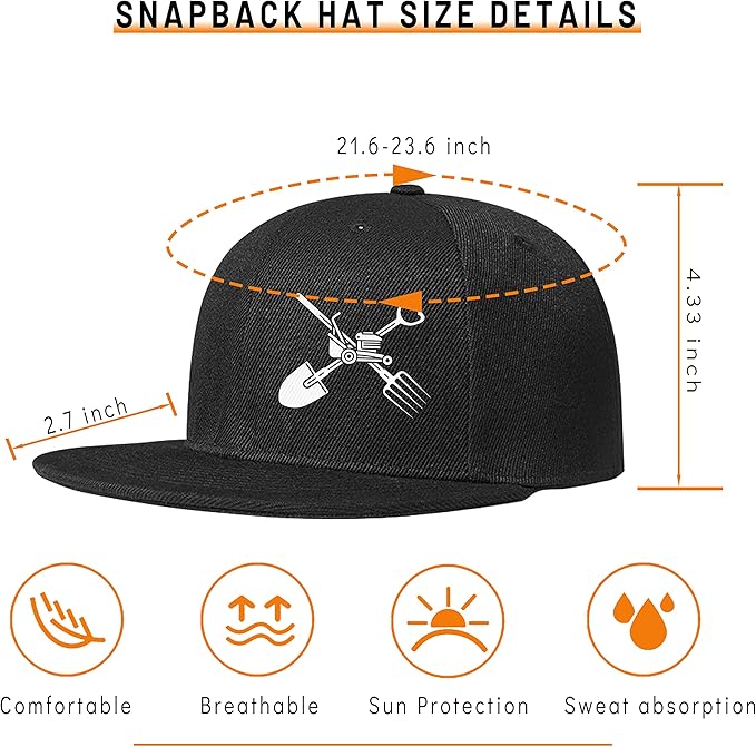 Skull Finger Flat Bill Hats for Men Black Mens Snapback Hat Baseball Cap Fitted Hat Rock N Roll Skeleton Hand Snap Backpack