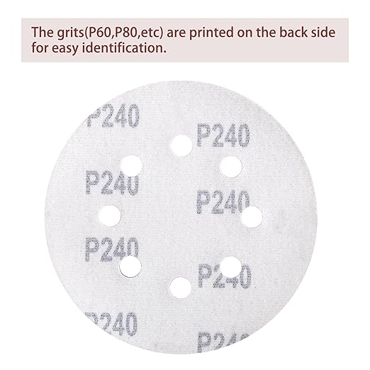 150pcs 240 Grit Sanding Discs, 5-Inch 8-Hole Sandpaper, - Image 5
