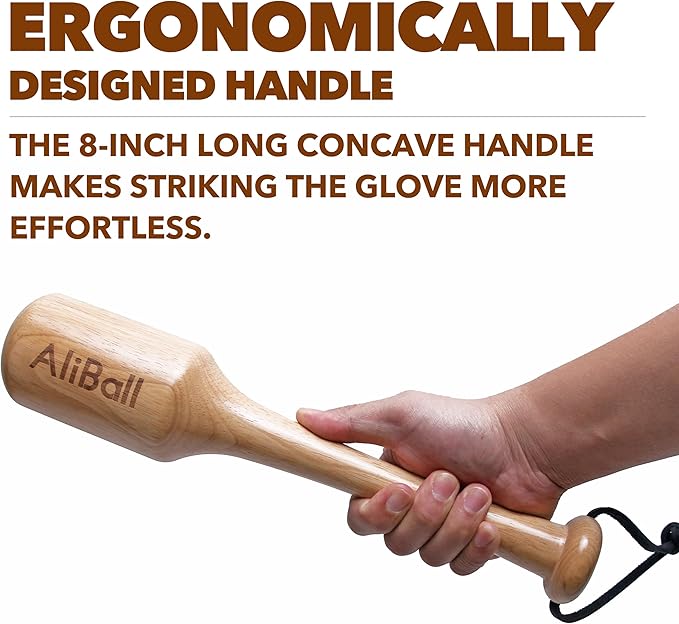 AliBall Baseball Glove Mallet - Quick Create Ball Shaped Pocket for Softball Glove - One Piece Solid Construction for Breaking in Glove