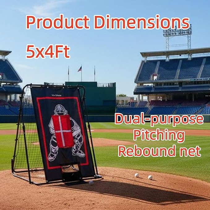 Garvee 2-in-1 Baseball Pitching and Rebounder Net, with Zone – Pitchback Trainer for Throwing, Fielding, and Practice Drills