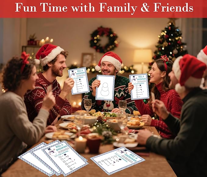 Roll A Snowman Game, Christmas Dice Games - Image 4