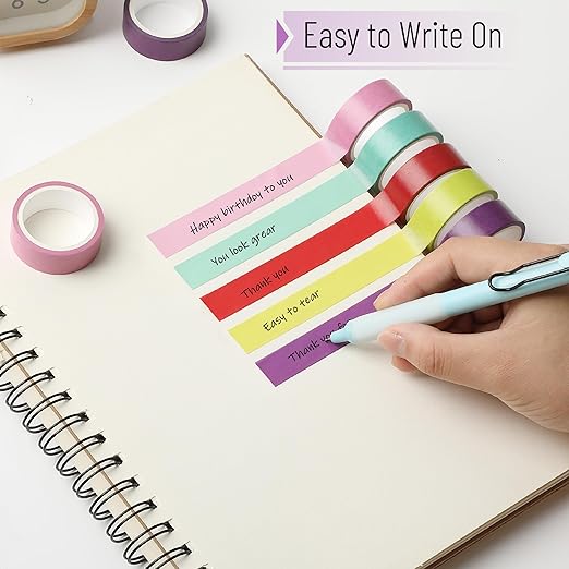 Mr. Pen- Washi Tape Set, 10 Rolls, Tropical Twirl, Decorative Tape, Washi Tapes - Image 3