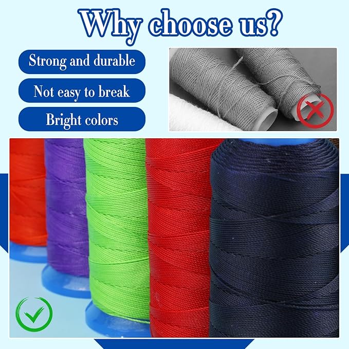 0.55mm Beading Threads, 490 Yards Round Waxed Threads Polyester Cord Bracelet - Image 4