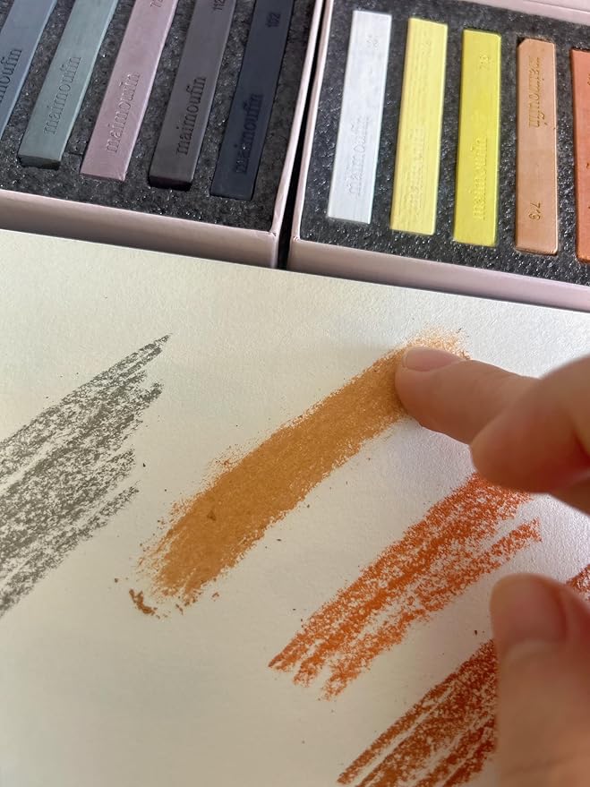 12-Pack Earth Tone Square Soft Pastels Water-Soluble Blendable Artist Drawing - Image 6