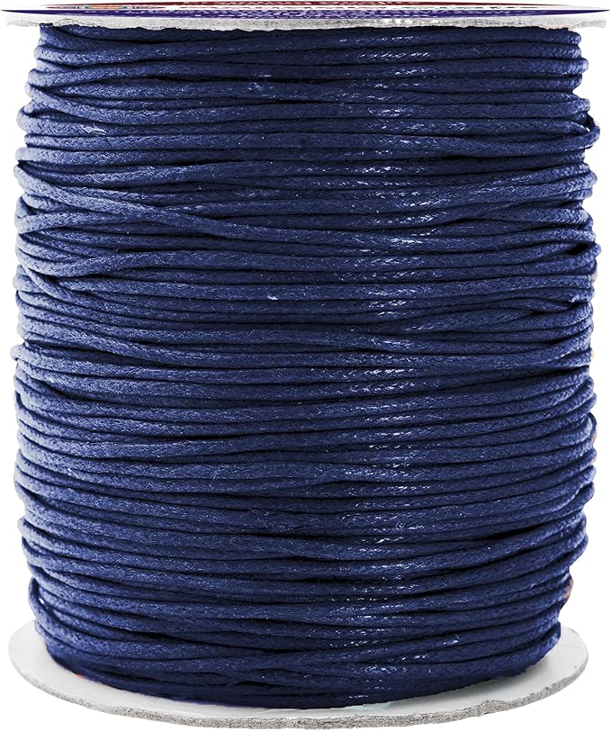 Mandala Crafts 1.5mm 109 Yards Navy Blue Cotton Waxed Cord by MandalaCrafts