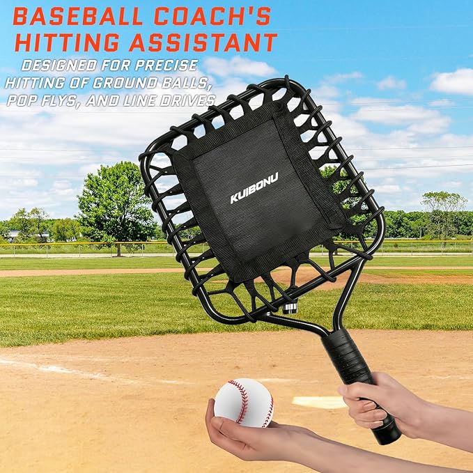 Baseball Racket for Fly Balls, 19-Ounce Fungo Racket Bat, Scientific Weighted Baseball/Softball Racquet, Baseball Training Equipment for Coaches and Parents