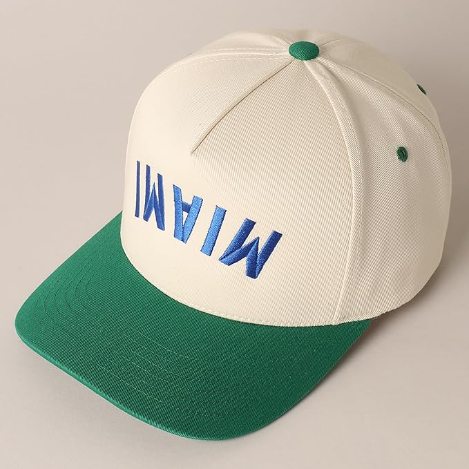 MIRMARU Two-Tone Vintage Canvas Trucker Hats for Men & Women, Adjustable Size Baseball Caps with Trendy Embroidered Design