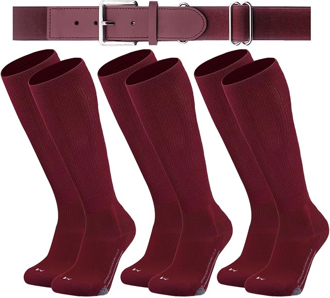 Youth Elite Baseball/Softball Socks & Belt Combo (3 Pairs of Socks with 1 Belt)
