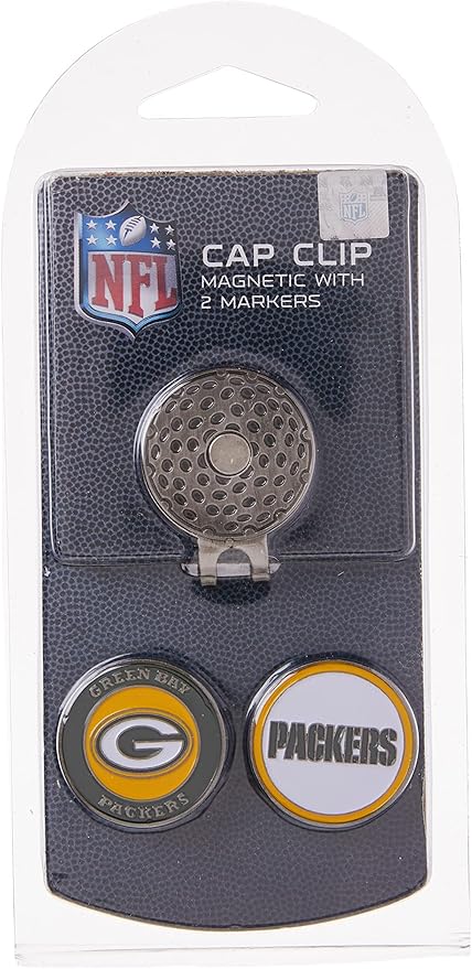 Team Golf NFL Golf Cap Clip with 2 Removable Double-Sided Enamel Magnetic Ball Markers, Attaches Easily to Hats