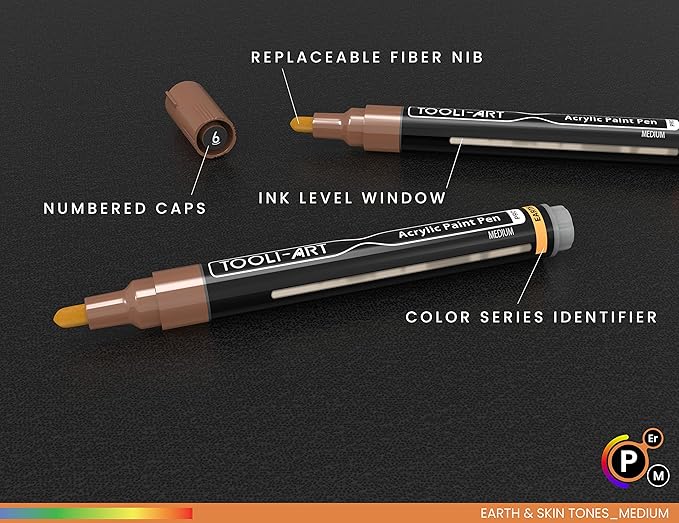36 Acrylic Paint Pens Skin and Natural Earth Tone Marker Set - Image 8