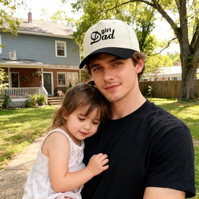 Embroidered Boy Girl Dad Mom Two-Tone Baseball Cap, Classic Dad Hat for Men Women His Her, Family Theme Gift Ideas