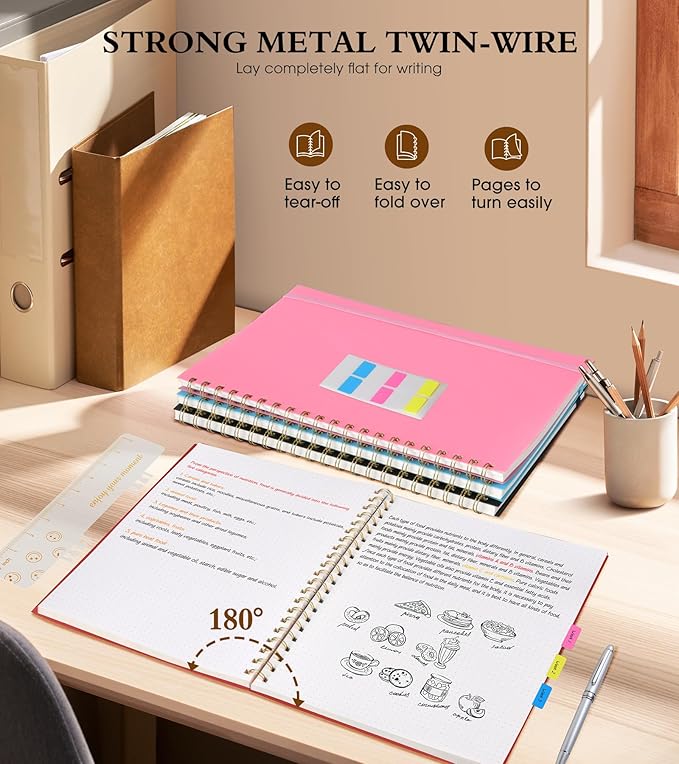 Dotted Notebook, Spiral Notebook Journal 8.5” x 11”, A4 Large Dot Grid Notebooks - Image 6