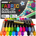 ARTISTRO 24 Dual-Tip Fabric Markers by ARTISTRO