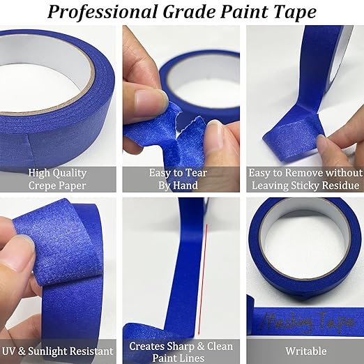 Blue Painters Tape, 20 Rolls Premium Masking Master Tape Painter Tape, Craft - Image 6