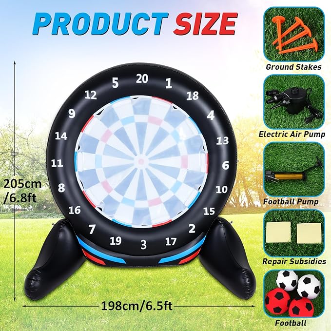 Inflatable Giant Kick Darts Games, Jumbo Outdoor Soccer Target Dartboard - Image 2