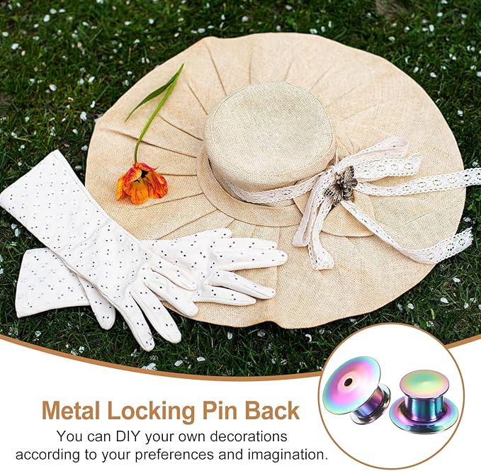 uxcell 30Pcs Metal Locking Pin Backs, Pin Keepers Locking Clasp Flat Head Clamp - Image 6